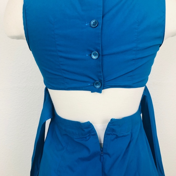 [Club Monaco] Blue Button Back Cut Out Dress - Picture 4 of 8